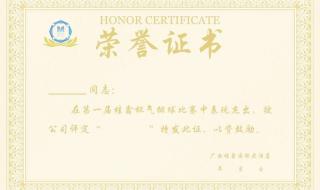 荣誉证书内容模板
